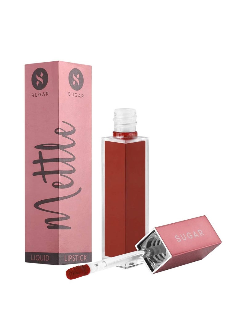 SUGAR Cosmetics Mettle Matte Liquid Lipstick For Women | Highly Pigmented | Transferproof & Long Lasting |7Ml - 11 Rigel (Rusty Orange) - Image 3